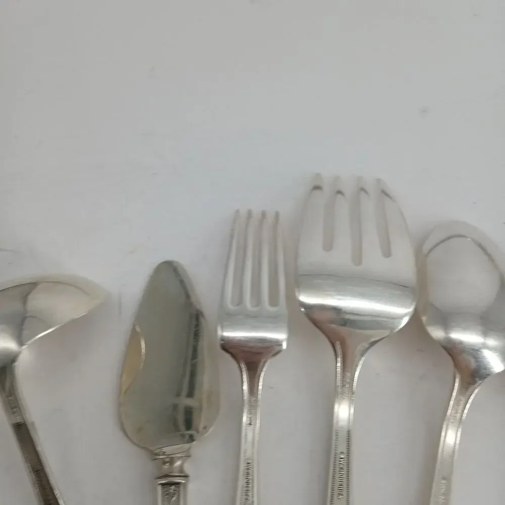 7X Serving ROGERS Extra Plate SilverPlate CHALFONTE Fork Spoons Ladle Flatware